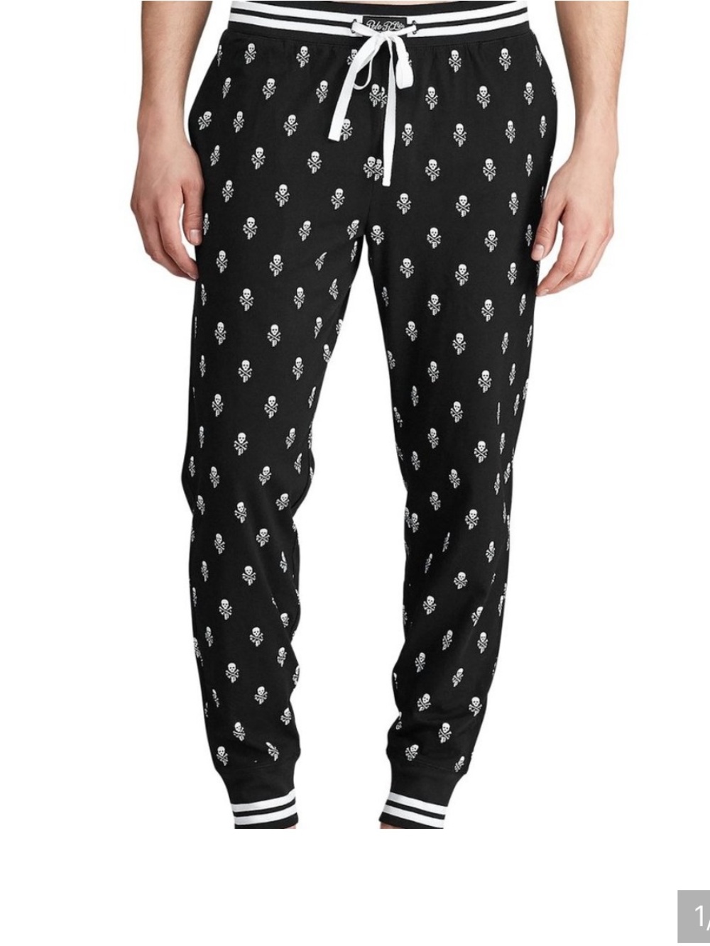 POLO RALPH SKULL PRINT JOGGER SWEATPANTS BLACK